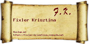 Fixler Krisztina névjegykártya